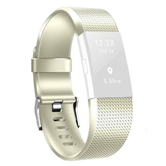 Metallimainen vohvelirakenne Siliconeur-korvaushihna, koko L Fitbit Charge 2: lle