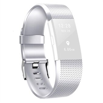 Metallimainen vohvelirakenteinen silikonikellon korvaushihna, koko S Fitbit Charge 2: lle