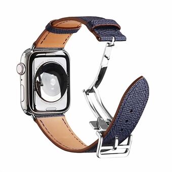 Folding Buckle Aito nahka Smart Rannekkeet [hopea solki] Apple Watch SE / Sarja 6/5/4 40MM / Sarja 3/2/1 38mm