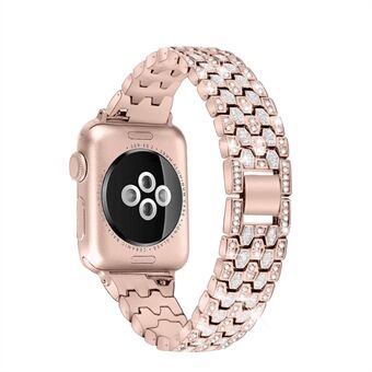 Tekojalokivi sisustus sinkkiseos Smart katsella bändin hihna korvaaminen Apple Watch -sarja 1/2/3 42mm / kellosarja 4/5/6 / SE 44mm