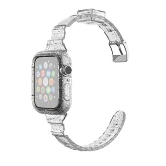 Glitter-jauhe pehmeä TPU-korvakorukehys kehyksellä Apple Watch Series 6 SE 5 4 44mm / Series 3 2 1 42mm