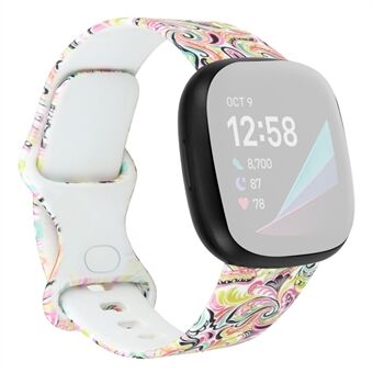 Kuviopainatus Silikonikellohihna Vaihtoehtoinen koko Fitbit Versa 3: lle