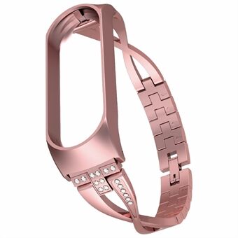 X-muotoinen alumiiniseoksesta valmistettu koruranneke Bling Diamond Metal Strap Xiaomi Mi Band 6/5