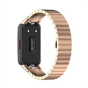 Ruostumattomasta Steel valmistettu yksihelmirannekellon rannehihnan vaihto Huawei Band 6 / Honor Band 6:lle - Rose Gold