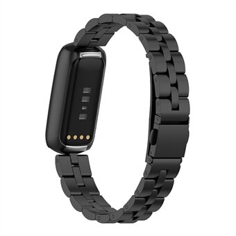 Quick ruostumattomasta Steel , 3 helmiä kellon hihnan vaihto Fitbit Luxelle / Special Edition - musta