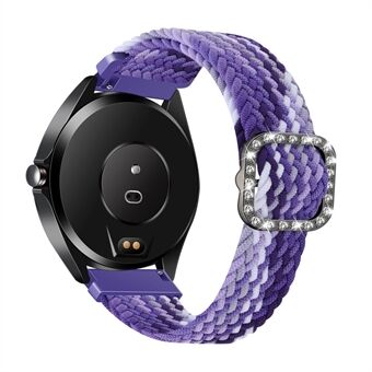 Nailonista punottu tekojalokivisolki säädettävä kellon rannehihna 20 mm Samsung Galaxy Watch Active/ Galaxy Watch 42 mm / Gear Sport