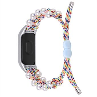 Pearl Decor Säädettävä punottu köysi Vaihtokellonauha Smart rannehihna Xiaomi Mi Band 5/6