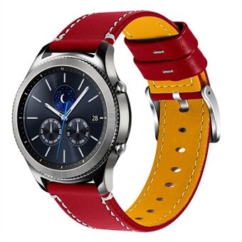 Samsung Gear S3 Frontier / Gear S3 pehmeä lehmännahkainen 22 mm Universal vaihtokellon ranneke ruostumattomasta Steel valmistetulla soljella