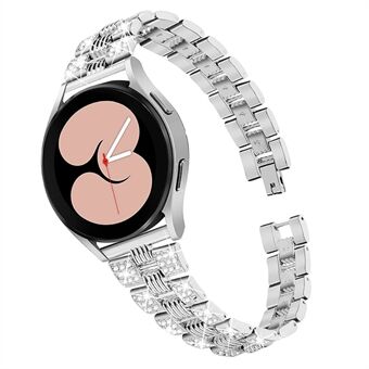 Samsung Galaxy Watch4 Classic 42mm / 46mm / Quick Active 40mm 44mm sinkkiseoksesta valmistettu kellonranneke Pikairroke kellon ranneke 20mm vaihtohihna tekojalokivikoristeella