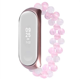 Naisten Fashion Jade-helmillä koristeltu rannekoru ranneke Xiaomi Mi Band 3/4 Smart rannekkeelle