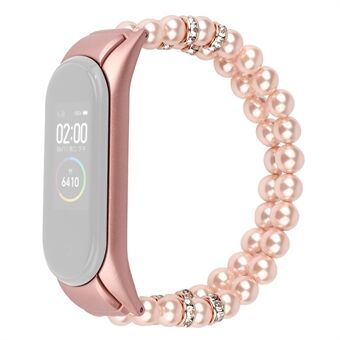 Xiaomi Mi Band 3/4 Double Rows Pearls kellon rannekkeen vaihtohihnalle