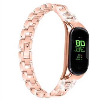 Xiaomi Mi Band 7 G Letter strassikoristelulle ruostumattomasta Steel valmistettu kellon hihnan vaihtoranneke