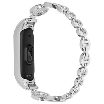 Xiaomi Mi Band 3/4 Water Wave Design kellohihna Kulumista estävä ruostumattomasta Steel valmistettu rannekorun vaihtoranneke