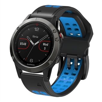 Garmin Fenix 7/6/5 Pehmeä silikoni Sport-vaihtoranneke, kaksivärinen Quick