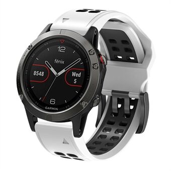 Garmin Fenix® 7X / 6X / 5X Dual Color Kellon hihna Pehmeän silikonin vaihtokellon ranneke ruostumattomasta Steel tehdyllä soljella