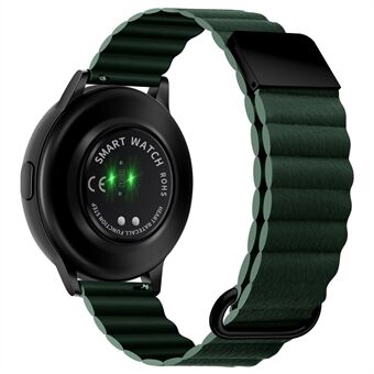 Samsung Galaxy Watch 5 Pro 45mm / Amazfit Bip3 Pro, Universal ranneke Litchi Texture aitoa nahkaa oleva magneettinen kellohihna