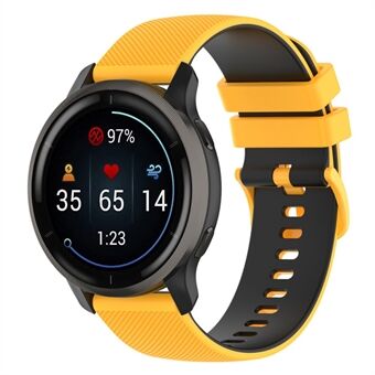 Garmin Vivoactive 4 / Garmin Forerunner 255 silikonirannekellon ristikkotekstuurin vaihtokellon hihna värikkäällä soljella 22 mm