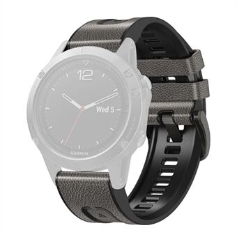 Garmin Fenix 7X Quick Release Nahkapäällysteinen Silikoni Kellon Ranneke Vaihtoranneke 26mm