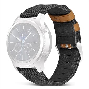 Samsung Galaxy Watch 5 40mm / 44mm / Watch 5 Pro 45mm kelloranneke 20mm kankaalla päällystetty aitoa nahkaa rannehihnan vaihto