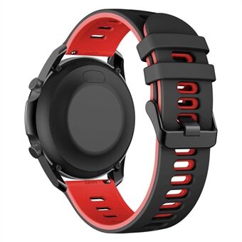 Samsung Galaxy Watch3 45mm / Huawei Watch 3 / Garmin Forerunner 255 / Apex 46mm kaksivärinen silikonikellon ranneke 22mm urheiluhihnan vaihto