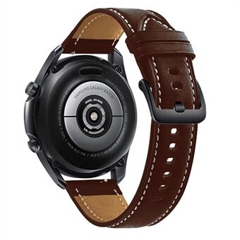 Samsung Galaxy Watch3:lle 41mm Vaihto aito nahkaranneke 20mm Universal mustalla soljella