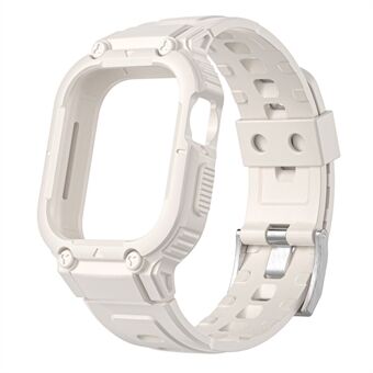 Apple Watch Series 8 / 7 41mm / 6 / 5 / 4 / SE / SE (2022) 40mm / 3 / 2 / 1 38 mm silikonirannekellon rannehihna + putoamisen estävä kellokotelo