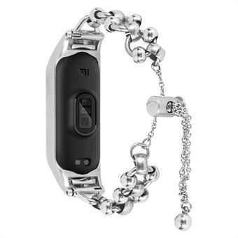 Xiaomi Mi Band 3/4 -kellohihnalle metallirannekoru, ontto helmikoriste, älykellon hihnan vaihto