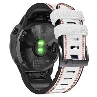 Garmin Enduro / Tactix Delta / Tactix 7 Pro PU Quick silikonikellon ranneke, 26 mm:n kolmivärinen tikkauslinja, pikairrotettava hienkestävä hihna