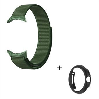 Google Pixel Watch Sports Nylon Band Joustava Silmukka Punottu Pehmeä Kellohihna Mustalla PC:n onttokotelolla