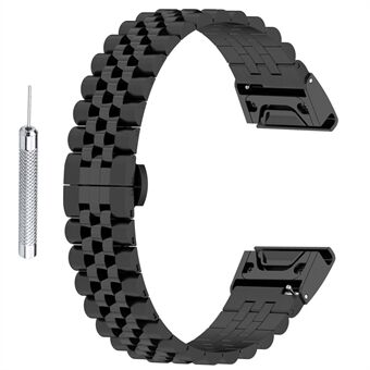 Garmin Fenix 7X / 6X / 5X Tyylikäs 5 helmiä ruostumattomasta Steel valmistettu kellon hihnan vaihtoranneke työkalulla