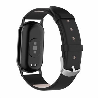 Xiaomi Smart Band 8:lle aito lehmännahkainen kellon rannekoru, jossa on liitin