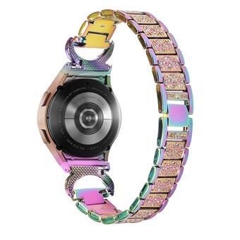 Samsung Galaxy Watch 5 44mm 40mm / Watch4 44mm 40mm / Watch4 Classic 42mm ruostumattomasta Steel valmistettu 3-helmi tekojalokivikellon ranneke