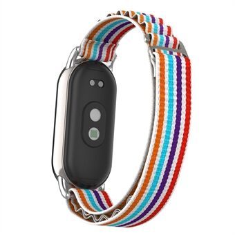 Vaihtokellon ranneke Xiaomi Smart Band 8 Nylon -rannehihnalle hopeisella liittimellä