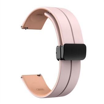 Magneettinen kelloranneke Garmin vivomove Trend / Style / Luxe , 20 mm silikoni kaksiväriset urheiluhihnat mustalla taitettavalla soljella