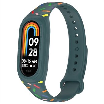 Xiaomi Smart Band 8 integroidulle silikonihihnalle Värikäs täplikäs vaihtoranneke