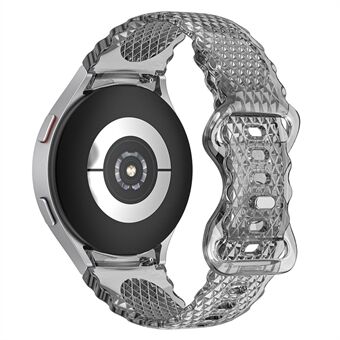 TPU-rannekello Samsung Galaxy Watch4 40mm 44mm / kello 5 40mm 44mm, puolikuun kukkainen reunus läpinäkyvä ranneke