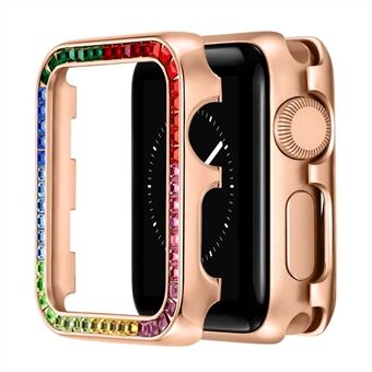 Alumiiniseoksesta valmistettu kellokotelon kansi värikkäällä tekojalokivellä Apple Watch Series 4/5/6 / SE 44mm