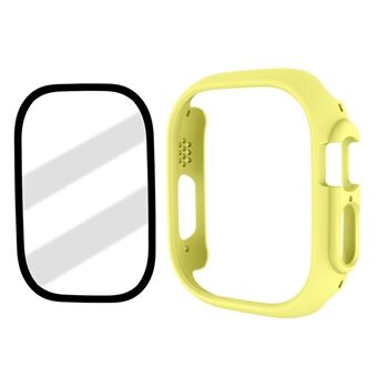 Apple Watch Ultra 49 mm:n kumisoidulle mattapintaiselle kovalle PC-kotelolle Scratch puskurin rungon suojus karkaistulla lasikalvolla