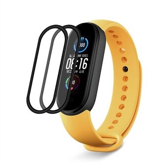 ENKAY 2kpl Curved Edge PC + PMMA Screen Protector Full Glue Xiaomi Mi Band 5/6 Complete Coveringille