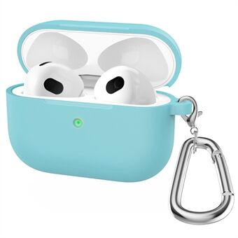 A060 pehmeä silikoninen kuulokekuori Apple AirPods 3:lle, iskuja vaimentava suojakotelo avaimenperällä