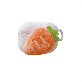 Apple AirPods Pro Fluffy Carrot Decor -kuulokepehmoille Pehmeä Ring Kuulokkeiden Suojaava TPU-suojus rengassoljella