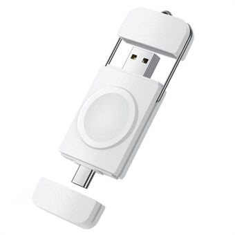 U8A Type-C+USB Langaton magneettikellon laturi Apple Watch SE Series 1-8:lle, Kannettava matkajohdoton latausalusta kannettavalle tietokoneelle Tablet PC:lle