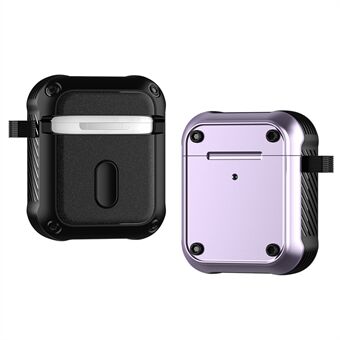 Apple AirPods -laitteille latauskotelolla (2016) / (2019) / AirPods, jossa on langaton latauskotelo (2019) Kaksivärinen PC+TPU-kuulokekuoren putoamissuoja ja karabiini