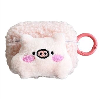 Apple Ring Pro Cute Piggy Soft Fluff TPU-kuulokekotelo Bluetooth-kuulokkeiden putoamisen estävä suojus rengassoljella