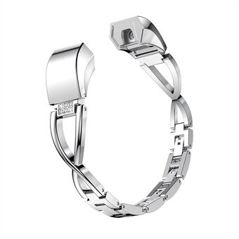 X-muotoinen Diamond Decor Alloy -kello Band Fitbit Altalle