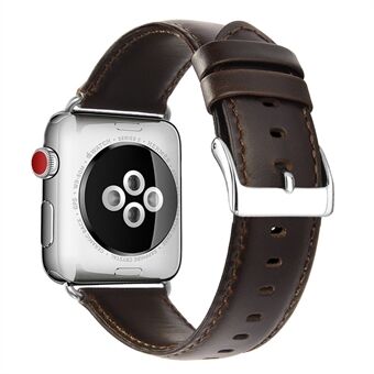 Yläkerroksen hullu hevosen lehmännahkainen nahkahihnan vaihto Apple Watch -sarjaan 5 4 44mm, sarja 3/2/1 42mm