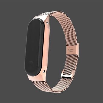 Varten Xiaomi Mi Band 3 ruostumattomasta Steel magneettisoljen rannehihna - ruusukulta