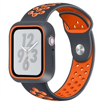 Kaksisävyinen pehmeä silikoniranneke ikääntymistä estävällä kehyksellä Apple Watch Series 4 40mm