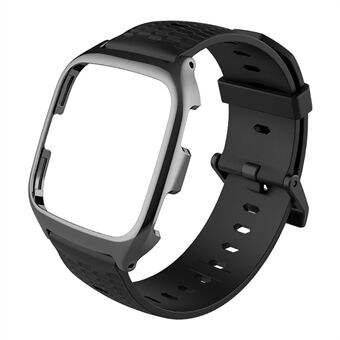 MIJOBS Honeycomb Metal Watchband for Fitbit Versa - Musta