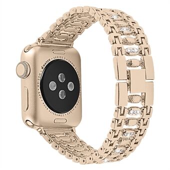 Kristalli tekojalokivi sisustus ruostumaton Steel kellohihna Kellohihna Apple Watch -sarjaan 1 2 3 42mm / Apple Watch -sarja 5 4 44mm